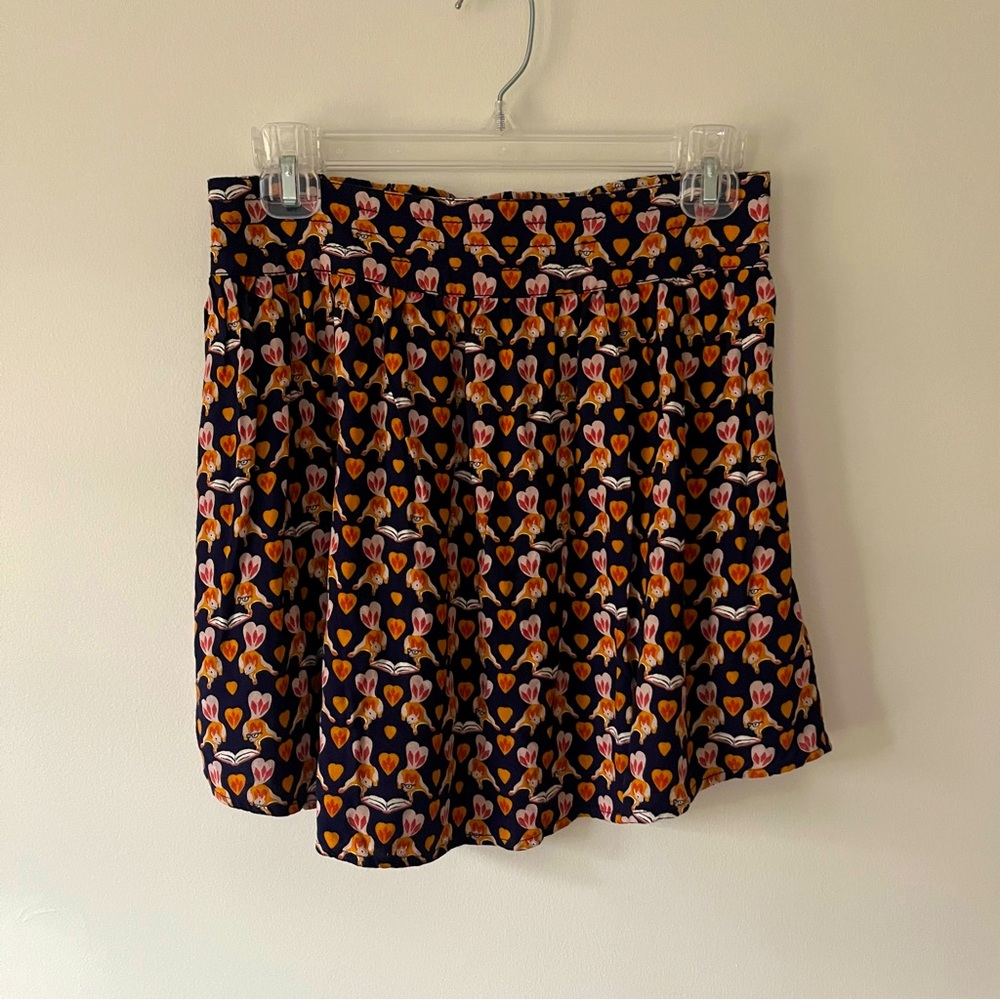 Urban Outfitters Squirrel Circle Skirt Medium Printed Cooperative
